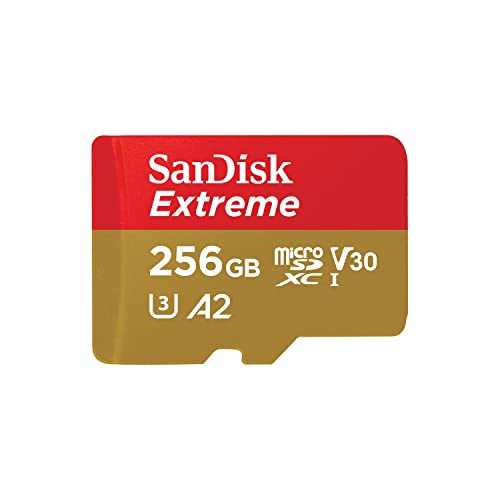 SanDisk 256GB Extreme microSDXC UHS-I Memory Card with Adapter - Up to 190MB/s,...