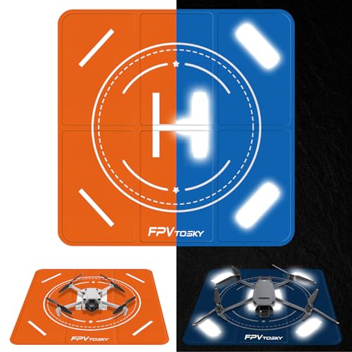 FPVtosky Nighttime Reflective Drone Landing Pad, Portable 20'(51cm) Fast-fold...