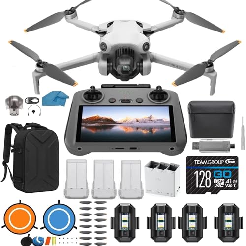 DJI Mini 4 Pro Drone with 3 Battery Fly More Combo RC 2 Screen Remote Camera...